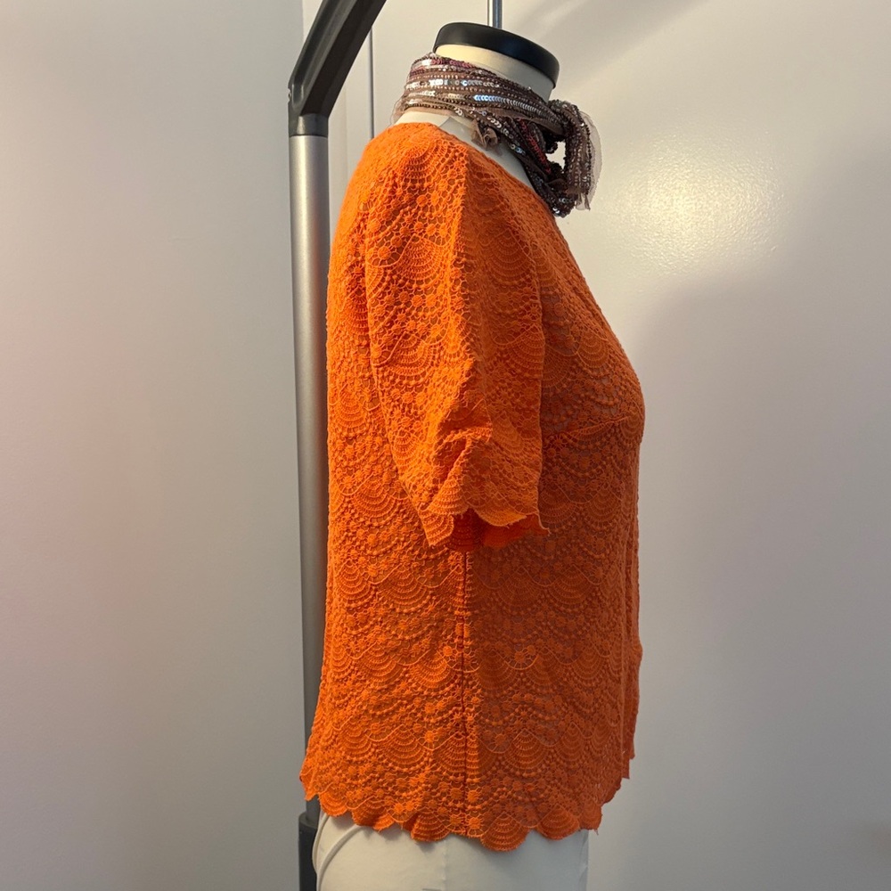 Club Monaco Orange Lace Blouse - Picture 5 of 6